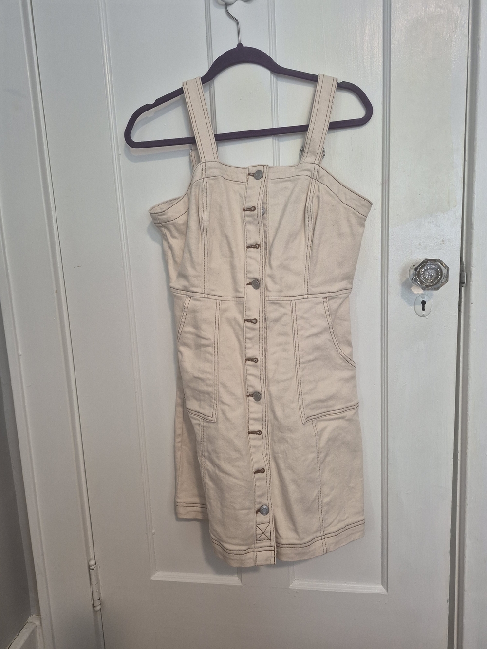 SO Cream Button-Front Mini Dress
